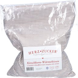 Herzzucker® Coussin Chauffant aux noyaux de cerise 26 x 21 cm Motif carreaux/laine beige
