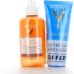 Idéal Soleil Eau de Protection Solaire Hâle Sublimé SPF30 + Lait Apaisant Après-Soleil