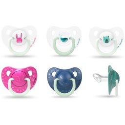 sucette anatomique Jour & Nuit 0-6 mois Silicone 2 Und.