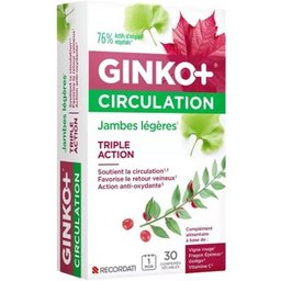 Ginko+ Circulation Jambes Légères 30 Comprimés