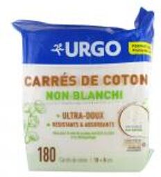 Carrés de Coton Bio Non Blanchis 10 x 8 cm 200 Carrés - Paquet 180 carrés