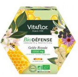 Gelée Royale Bio 1500 mg 20 Ampoules de 10 ml - Boîte 20 ampoules de 10 ml