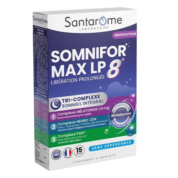 Santarome - Somnifor tri-complexe - Sommeil - 15 comprimés