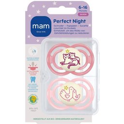 Perfect Night Tétine silicone rose 6-16 mois