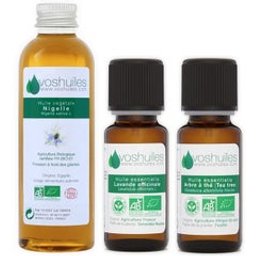 Kit « Acné Problème De Peau » 2 Huiles Essentielles Bio & 1 Huile Végétale Bio