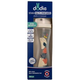 Biberon Tétine Multi-perforée Débit 3 +6M Rose 330ml