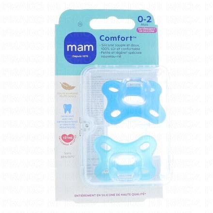 Comfort - Sucettes nouveau né +0mois lot de 2 bleu