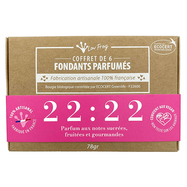 Coffret Fondant Parfumé Parfum d'Ambiance 22:22 Sucré Fruité Gourmand Bio 6 unités