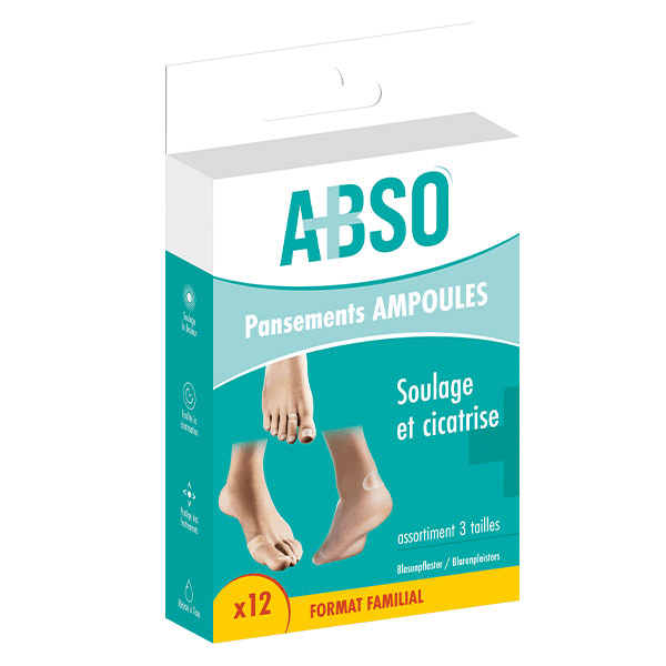 ABSO Pansements ampoules assortiments pack familial - Boîte de 12