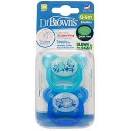 Dr Brown's Chupete Silicona Nocturno 0 a 6 Meses Azul 2uds