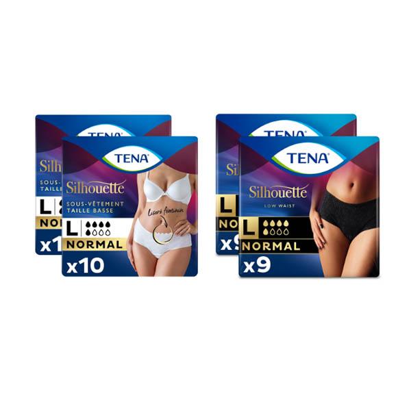 Silhouette Sous-Vêtement Taille Basse Normal Taille L Blanc et Noir Lot de 4 packs