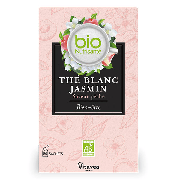 Bionutrisanté Thé blanc jasmin saveur pêche 20 sachets