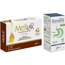 Set Neobianacid Menthe Comprimes - Brûlures d'estomac, Reflux acide et Digestion difficile + Melilax Adult