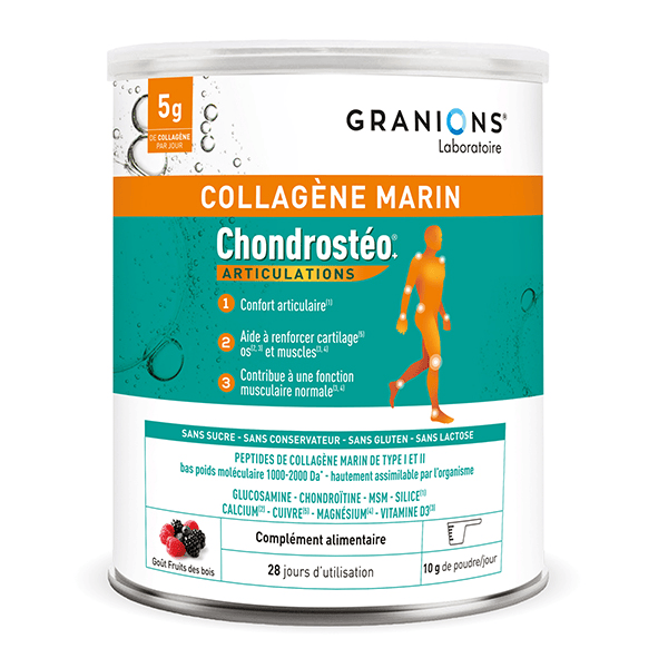 Chondrostéo+ Collagène Marin Confort Articulaire Goût Fruits des Bois Poudre 280g