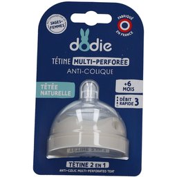Tétine Multi-Perforée Anti-Colique Débit 3 Rapide +6M