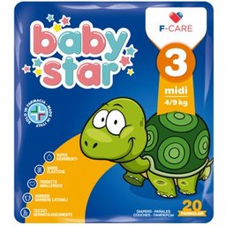 Couches Babystar 3 4-9kg 20uts