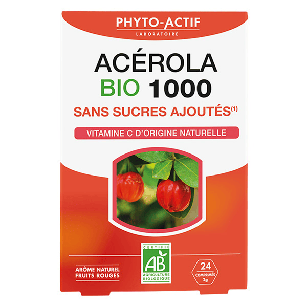 Acérola Bio 1000 Sans Sucres 24 comprimés