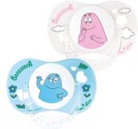 Luc et Léa 2 Sucettes Physiologiques 0-6 Mois Barbapapa Avec Anneau - Blister 2 sucettes