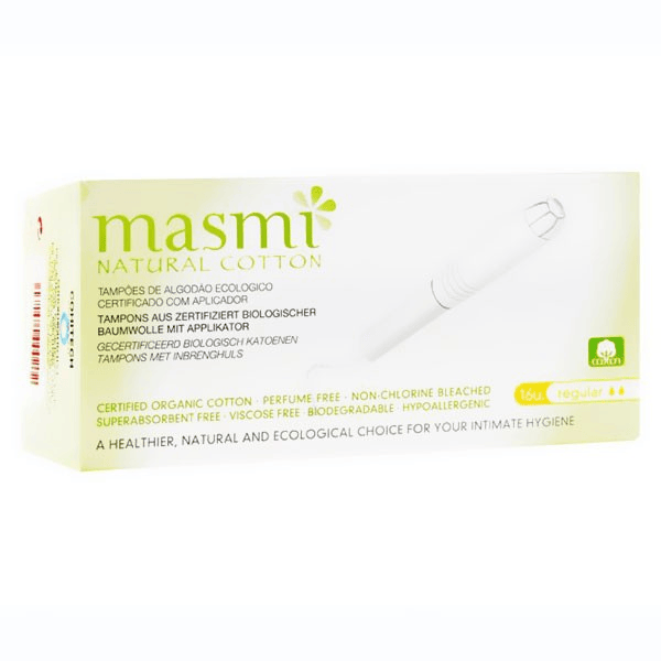 Tampons Réguliers Coton Bio avec Applicateur 16 unités
