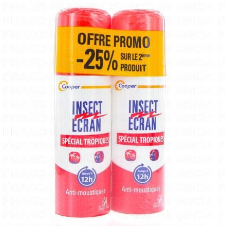 INSECT ECRAN Spécial Tropiques Anti-moustiques spray 75ml x2