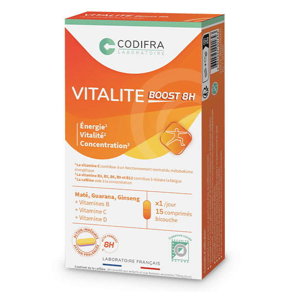 Vitalité Boost 8H Energie Concentration 15 comprimés