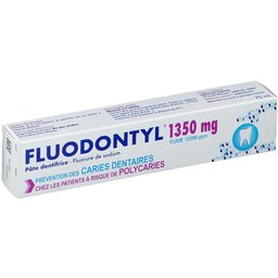 Fluodontyl - Pâte dentifrice - Prévention des caries dentaires - Fluorure de sodium - 1350mg de fluor - Tube 75ml
