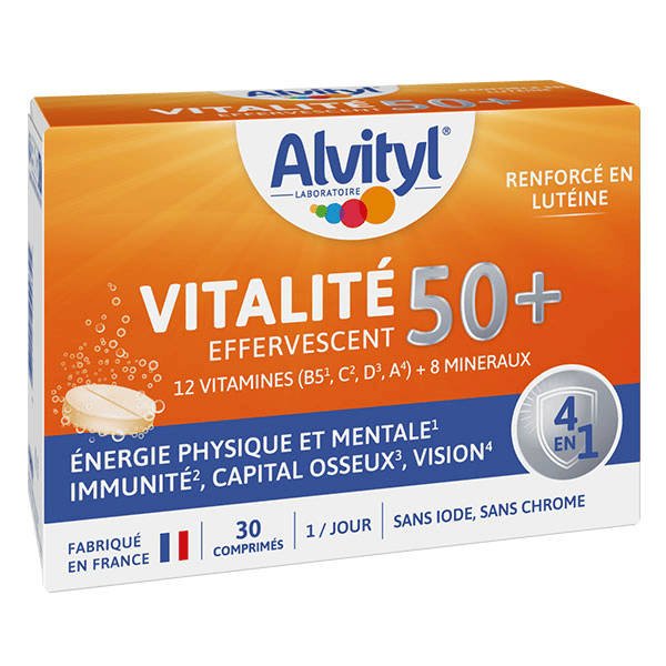 Vitalité 50+ 12 vitamines, 8 minéraux, plantes et lutéine 30 comprimés