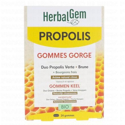 Propolis Gommes Gorge Large Spectre bio x24 arôme citron