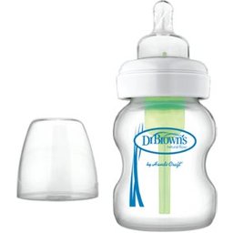Dr Brown's biberón natural 0 Bpa vidrio vidrio anticólico tetina silicona 120ml 1ud