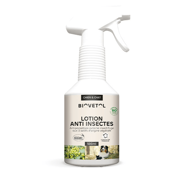 Lotion Sans Rinçage Anti-Insectes Bio Chien et Chat 500ml