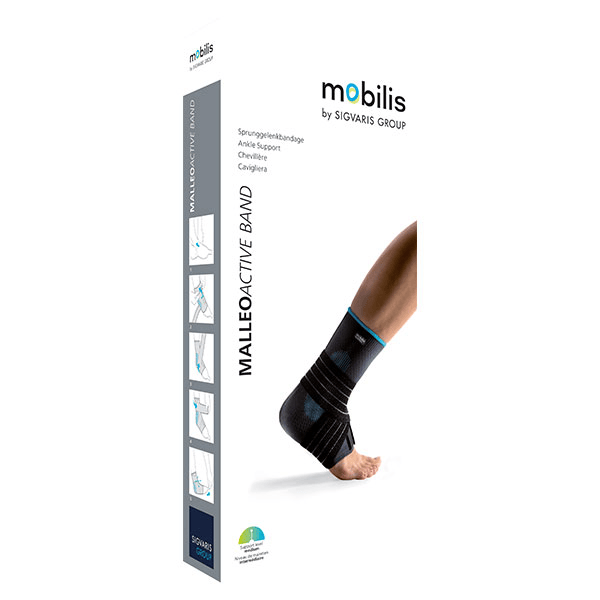 Sigvaris MalleoActive Band Chevillère Proprioceptive Taille XL Bleu Gris