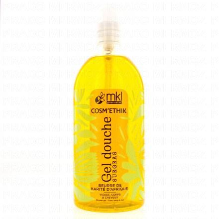 Cosm'Ethik - Shampooing douche au Beurre de Karité d'Afrique flacon pompe 1 litre