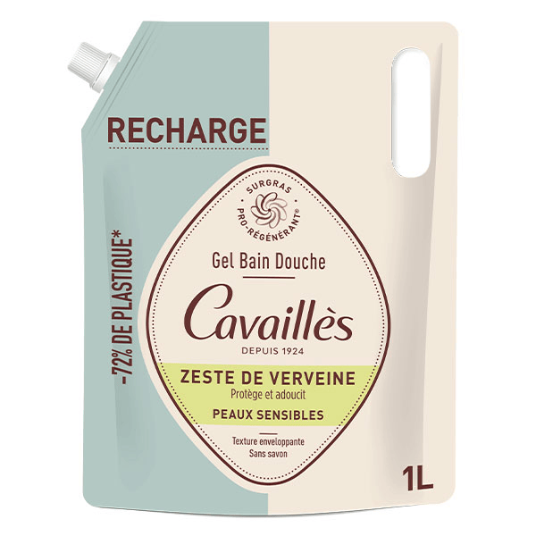 Eco-recharge gel bain douche zeste de verveine 1L