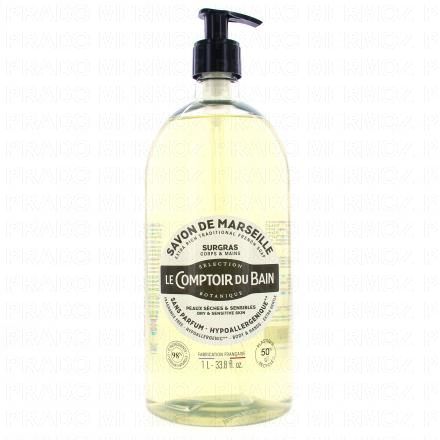 LE COMPTOIR DU BAIN Savon liquide de Marseille flacon pompe 1l