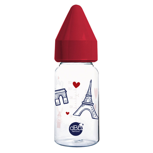 Biberon Verre Régul'Air Rouge Paris 0-4 mois 110ml