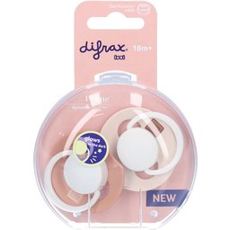 Dynamic Sucette +18m Prime Glow Ivory/blauw