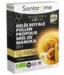 Bio Gelée Royale Pollen Propolis Miel de Manuka Bio 20 Ampoules de 10 ml - Boîte 20 ampoules de 10 ml