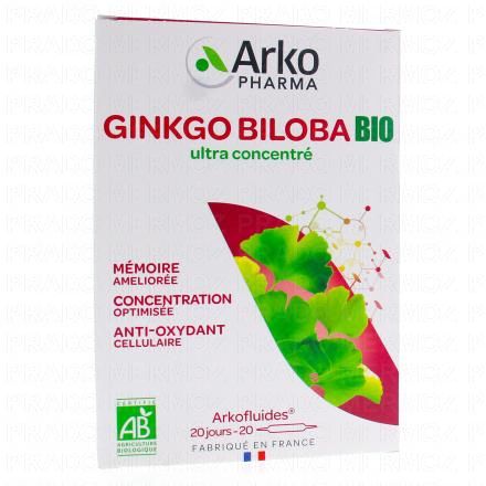 Arkofluides mémoire concentration bio boite de 20 ampoules