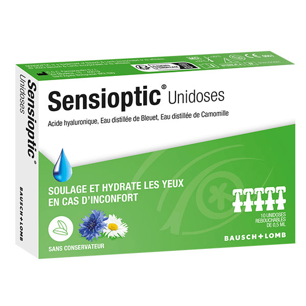 Sensioptic Unidoses Soulage et Hydrate les Yeux en Cas d'Inconfort 10 unités