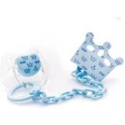 Chain &amp Soother Simetric Silicone Blue 6-12M