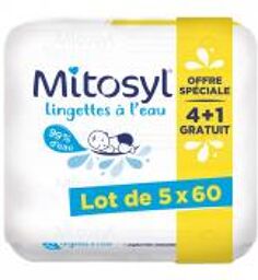 Lingettes à l'Eau Lot de 4 x 60 Lingettes + 60 Lingettes Offertes - Lot 5 x 60 lingettes