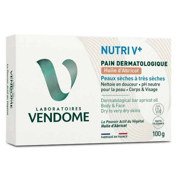- Pain Dermatologique Huile d'Abricot NUTRIV+ 100g