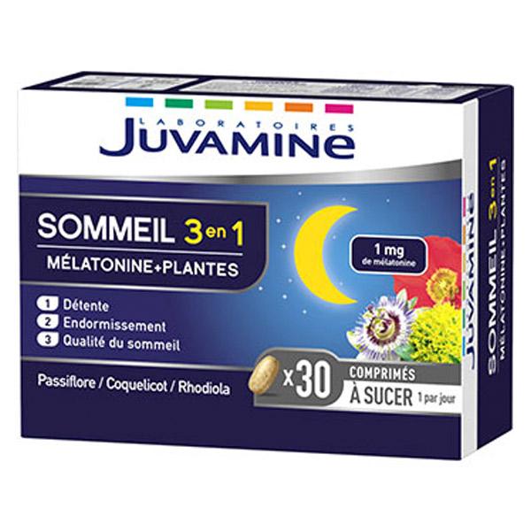 Sommeil 3 en 1 Mélatonine + Plantes 30 comprimés à sucer