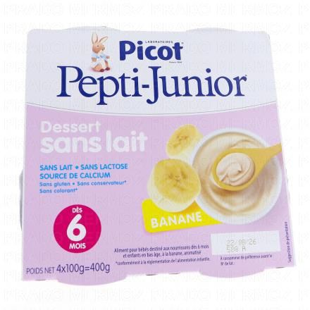 Pepti-Junior Crème dessert sans lait saveur banane 4x100g