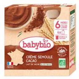 Cacao Crème Semoule 8 Mois et + Bio 4 Gourdes de 85 g - Boîte 4 gourdes de 85 g