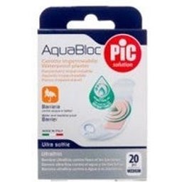 PiC Aquabloc avec pansement adhésif antibactérien 19x72mm 20uds