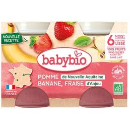 Babybio Pomme Banane Fraise 2x130g