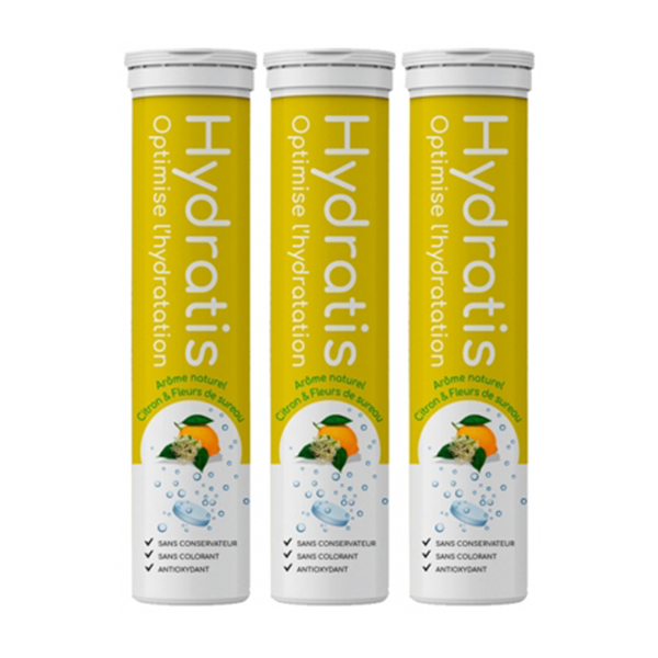 Solution d'Hydratation Citron Fleur de Sureau Lot de 3 x 20 pastilles