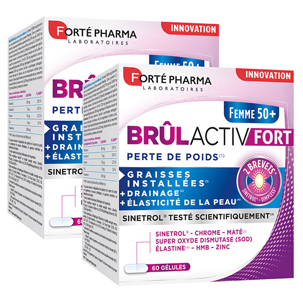 Brûlactiv Fort Femme 50+ Bruleur de graisse - lot de 2x 60 gélules