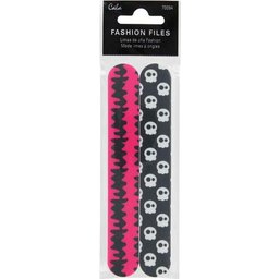 Fashion Files 5 Skull Pink Lima Uñas 2uds